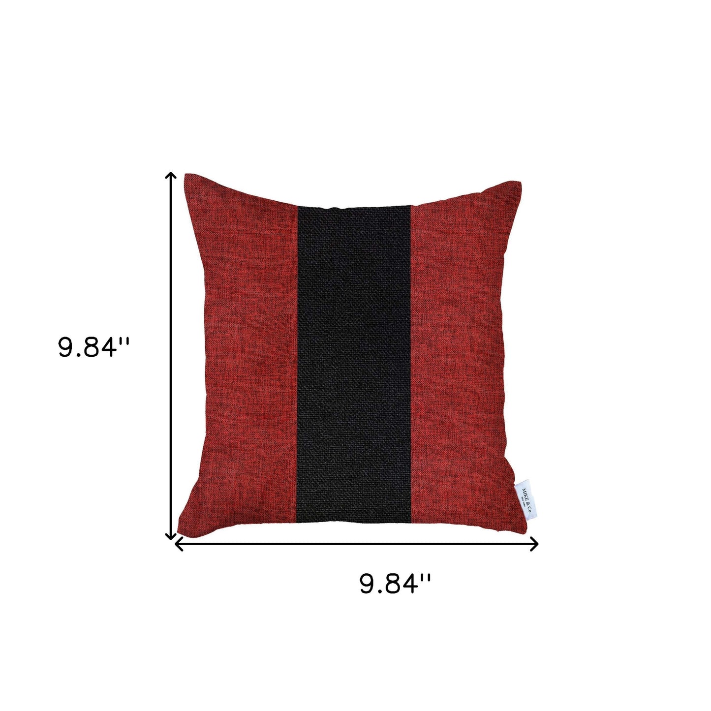 18" X 18" Black And Red Geometric Zippered Handmade Polyester Throw Pillow Cover