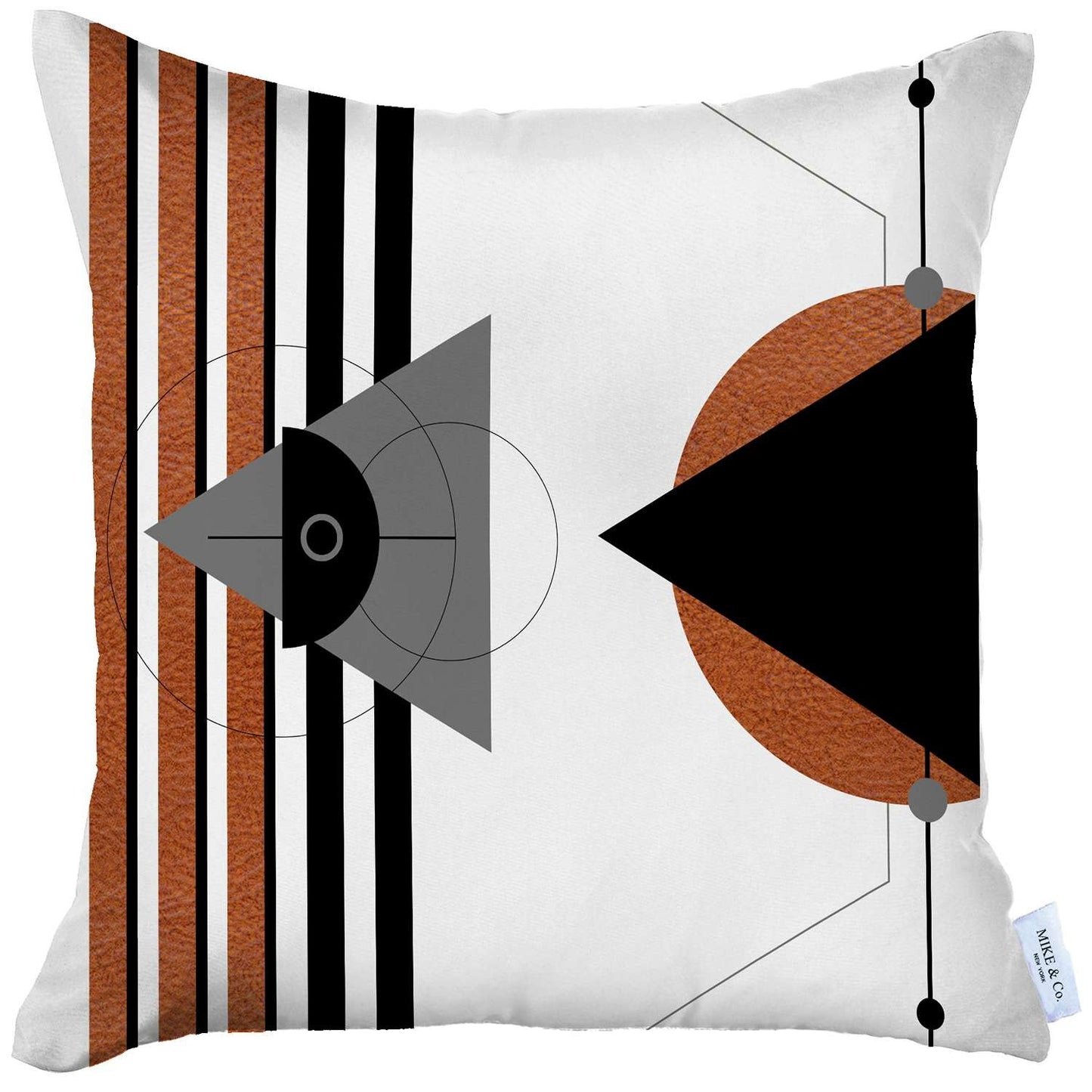 18" X 18" Black And Red Abstract Zippered Handmade Polyester Throw Pillow Cover