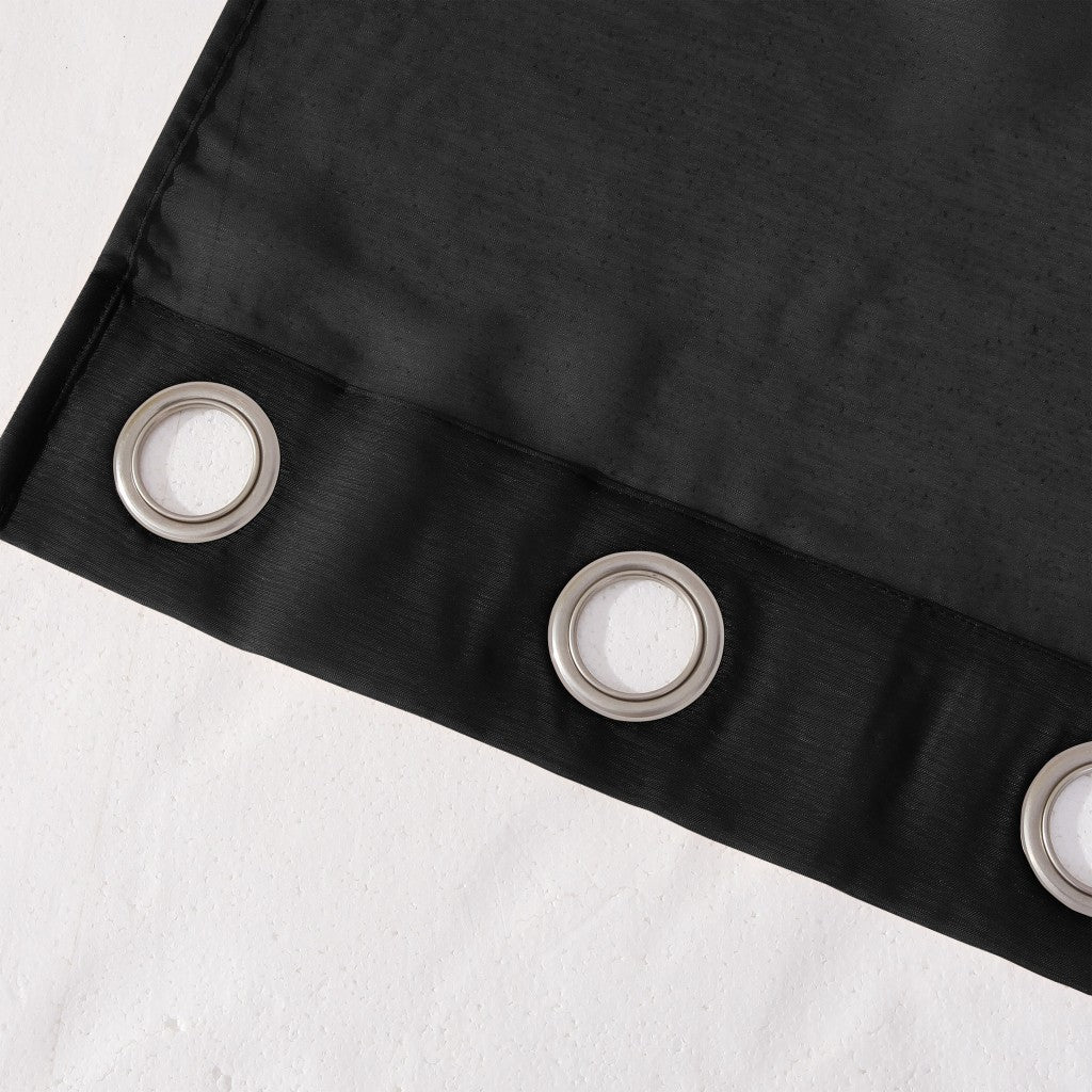 Set of Two 84" Black Solid Modern Window Panels