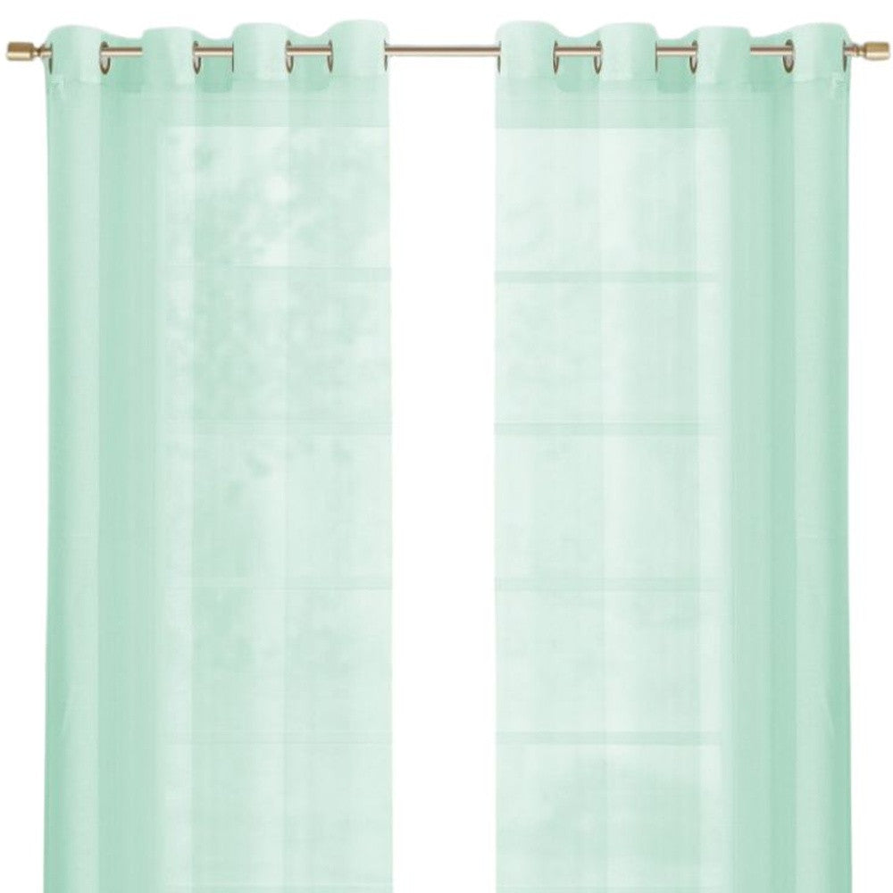 Set of Two 84" Aqua Solid Modern Window Panels