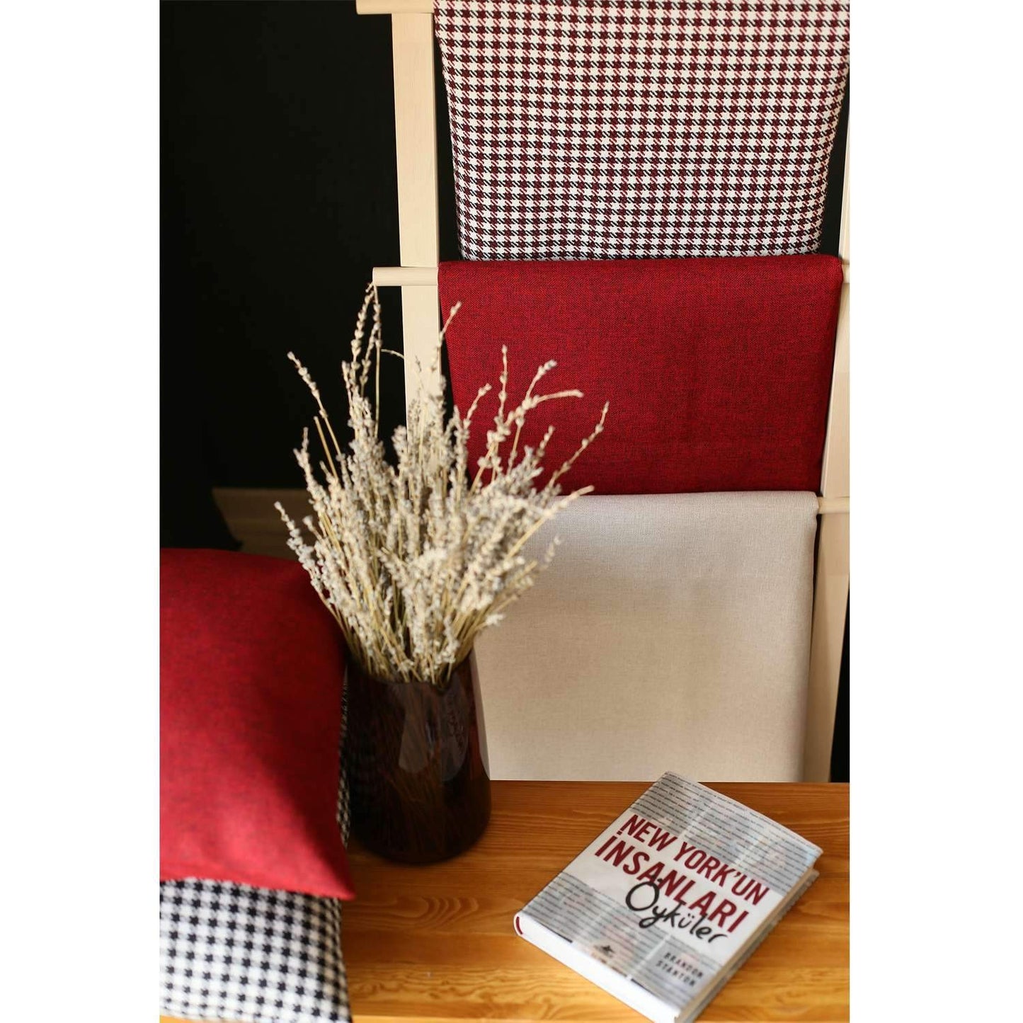 Set Of Two 18" X 18" Red And Black Geometric Zippered Handmade Polyester Throw Pillow