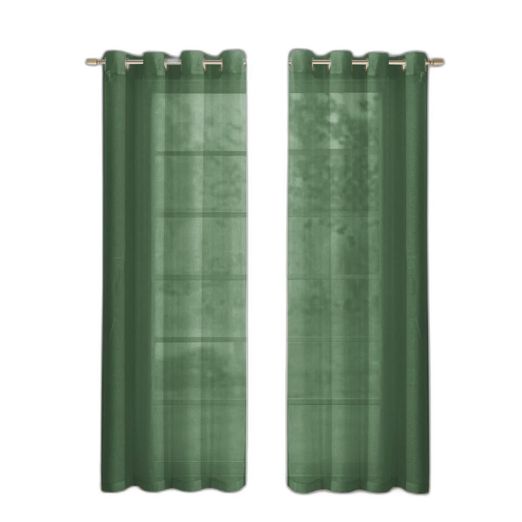 Set of Two 84" Sage Solid Modern Window Panels
