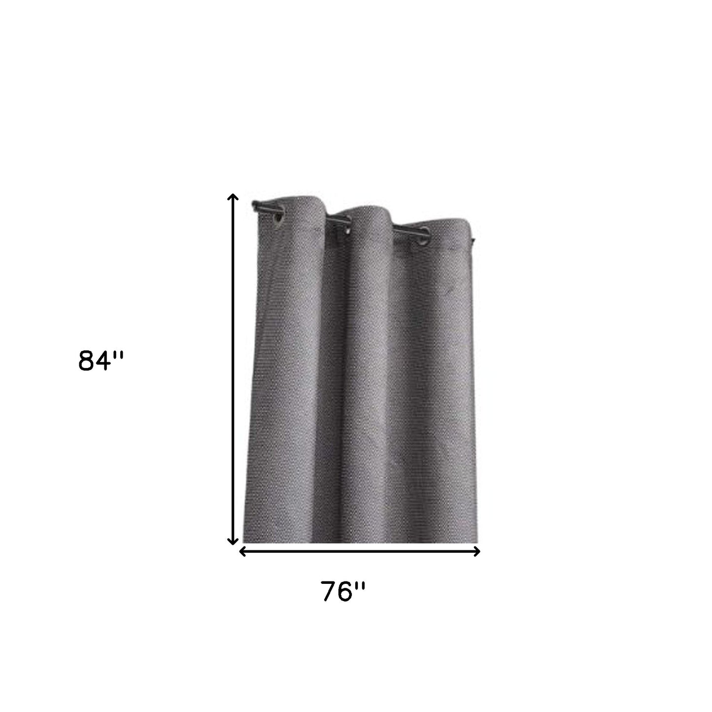 Set of Two 84" Silver Metallic Textured Window Panels