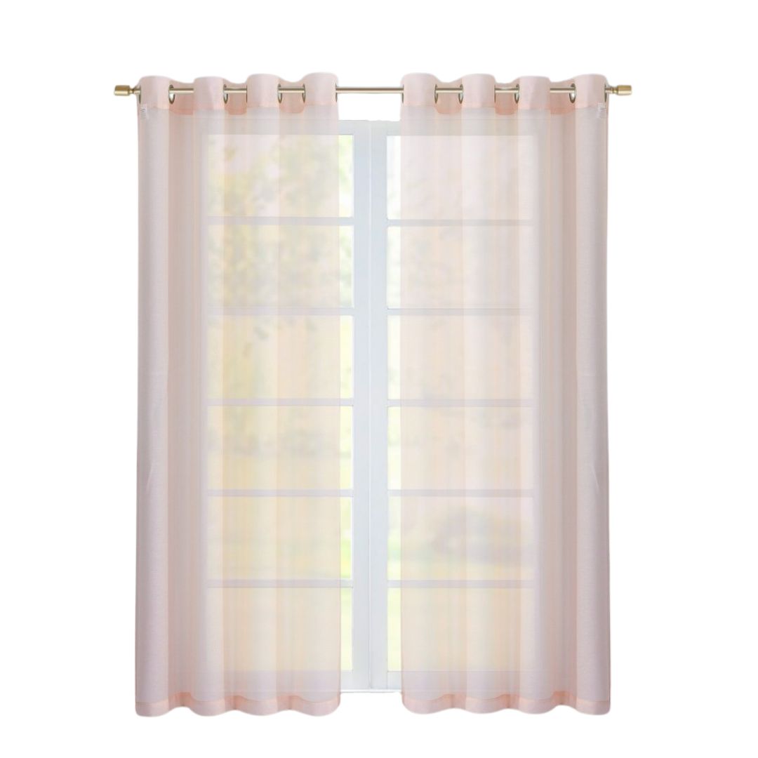 Set of Two 84" Blush Solid Modern Window Panels