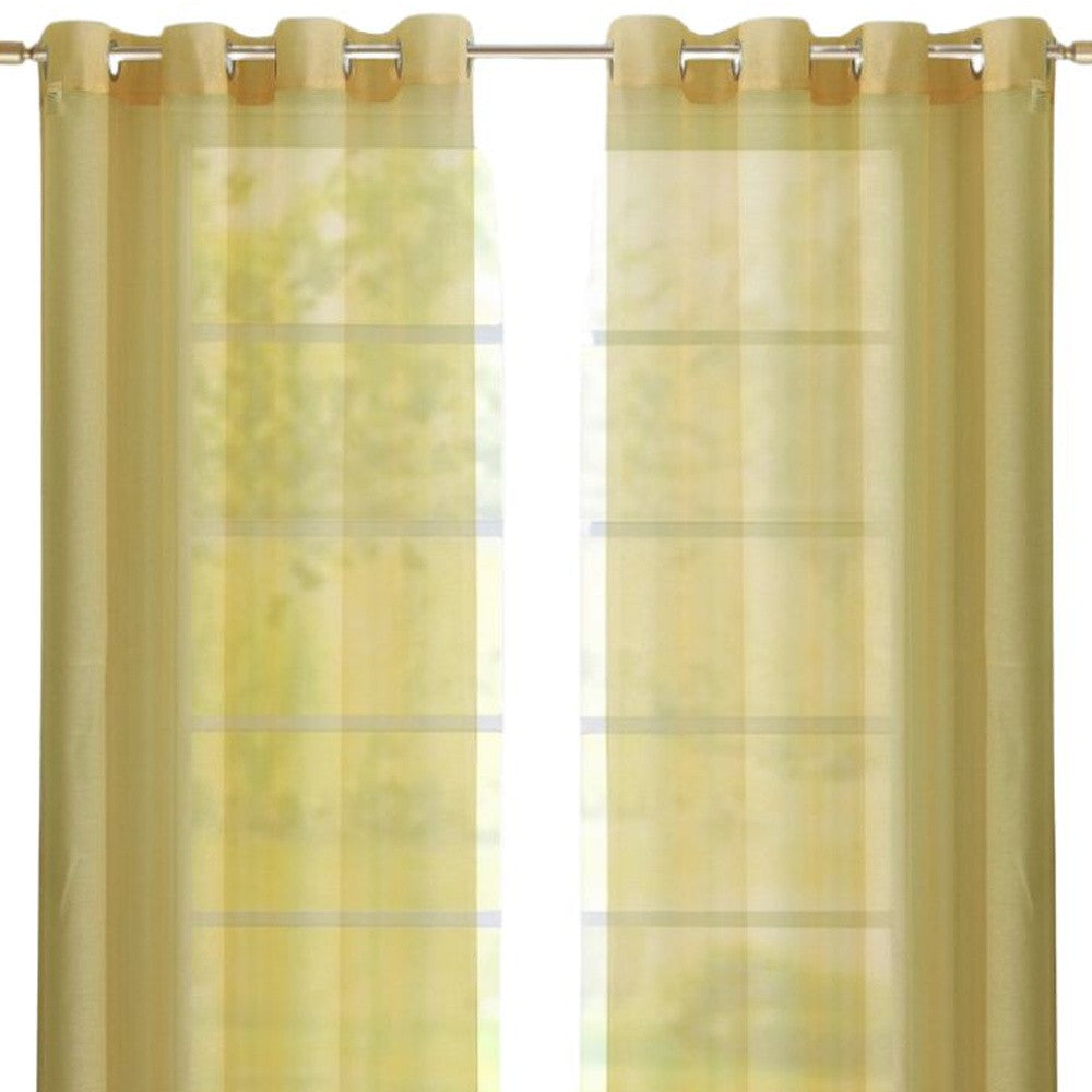 Set of Two 84" Gold Solid Modern Window Panels