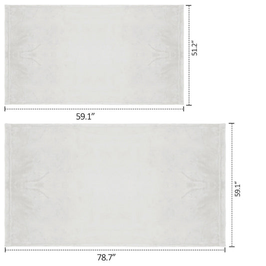 White Woven Polyester Solid Color Reversable Twin Blanket