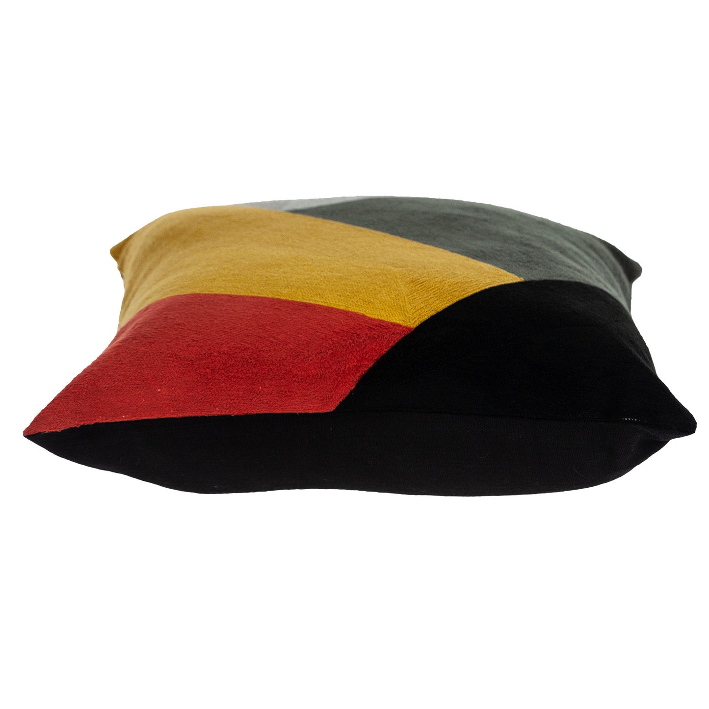 20" X 20" Mustard Yellow And Black Geometric Zippered 100% Cotton Throw Pillow