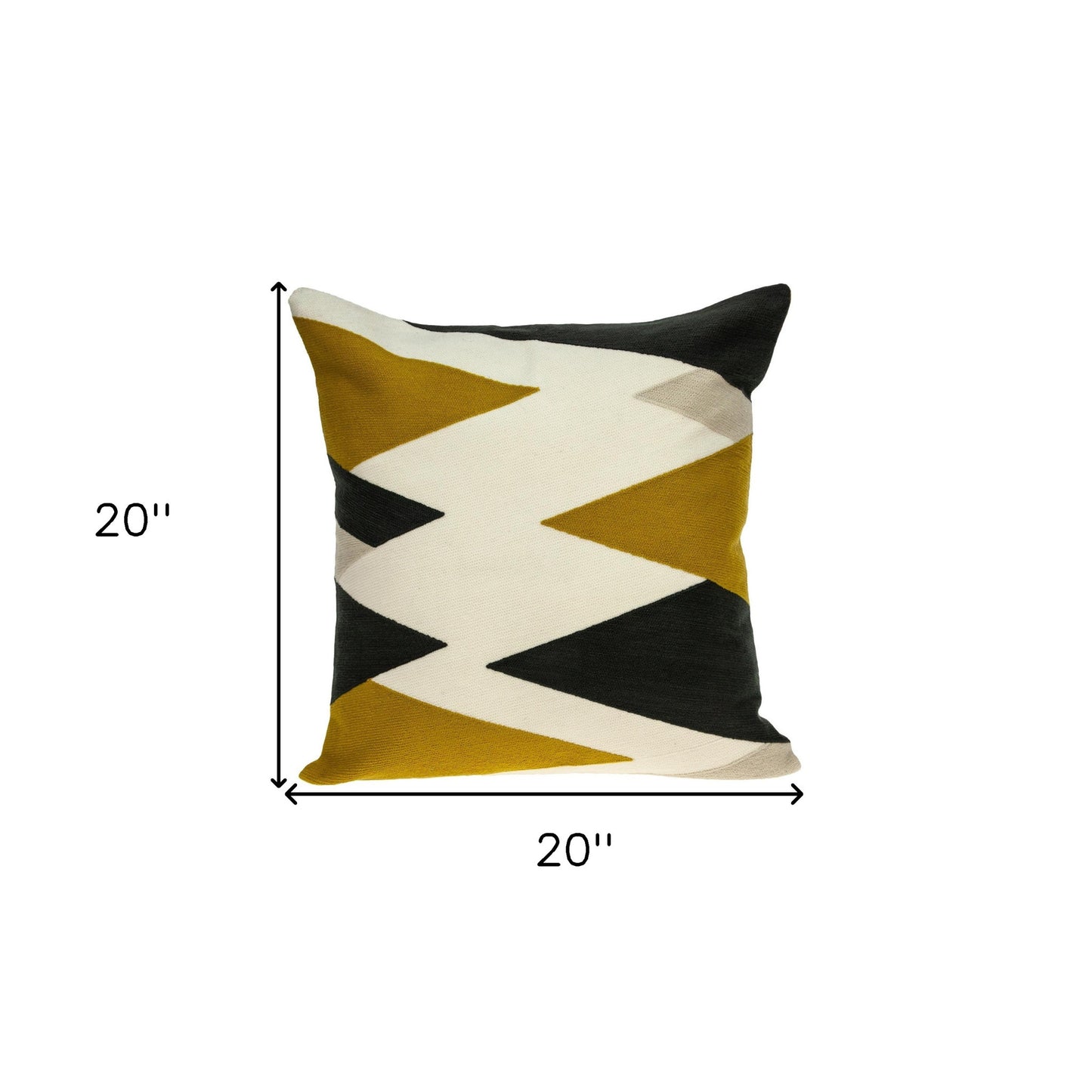 20" X 20" White Zippered 100% Cotton Throw Pillow