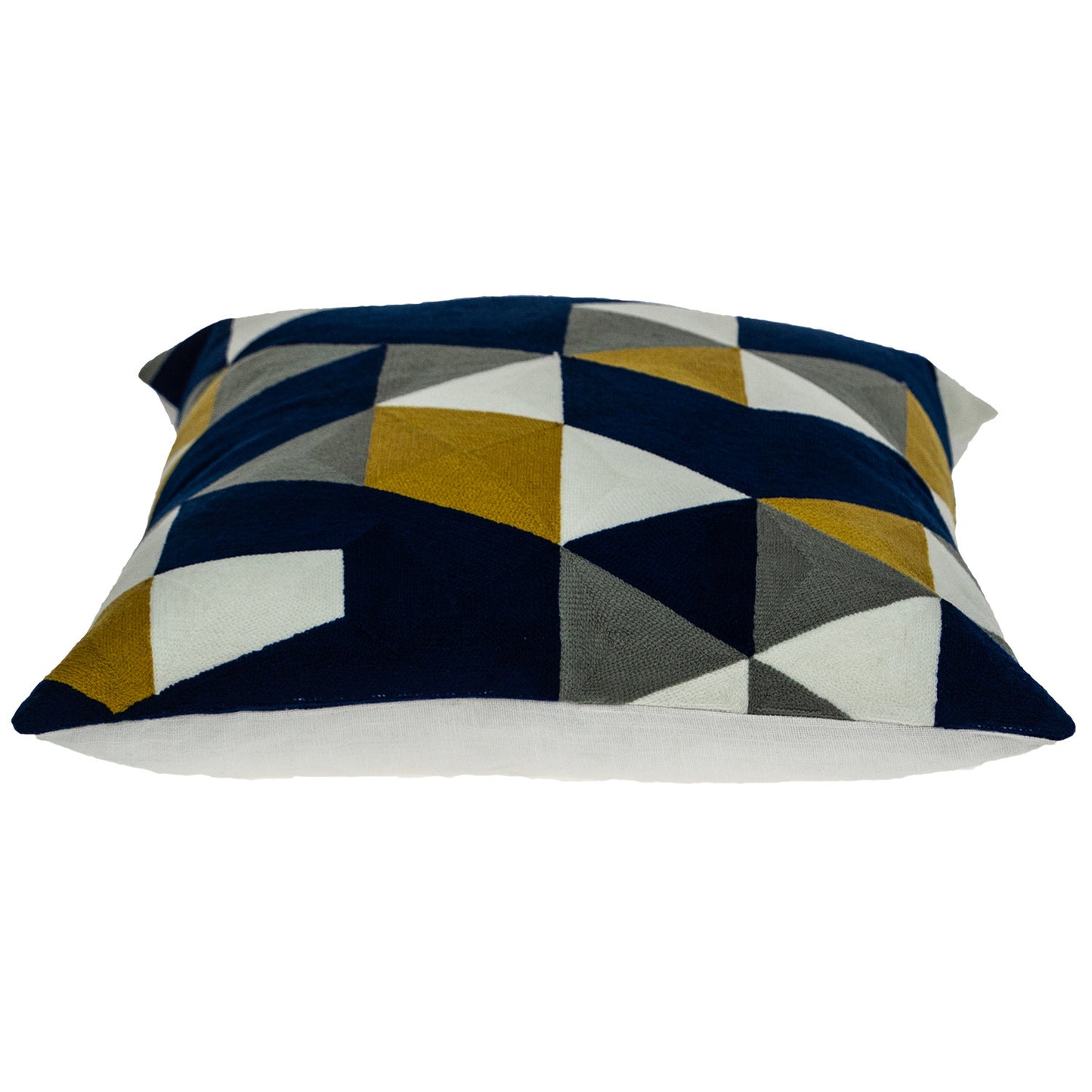 20" X 20" Blue Zippered 100% Cotton Throw Pillow