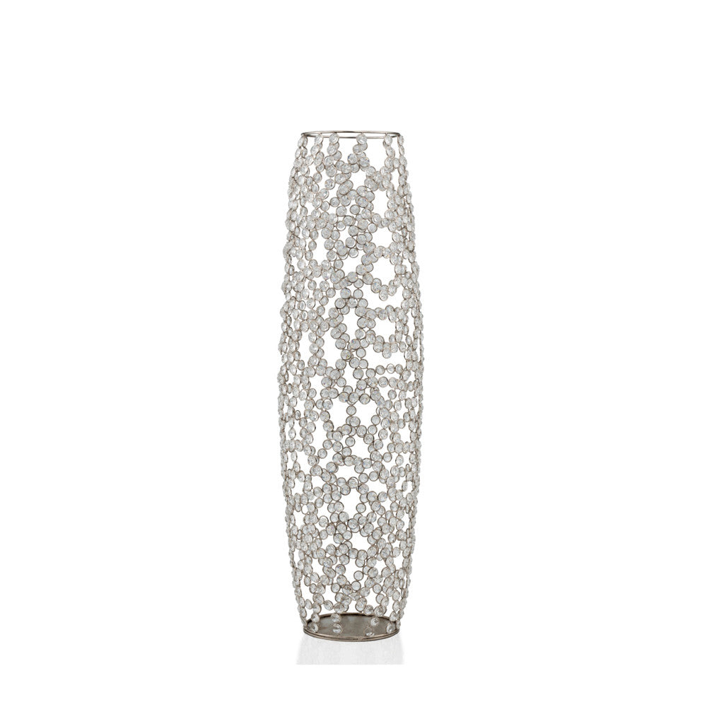 31.5" Bling Faux Crystal Abstract Twigs Barrel Floor Vase