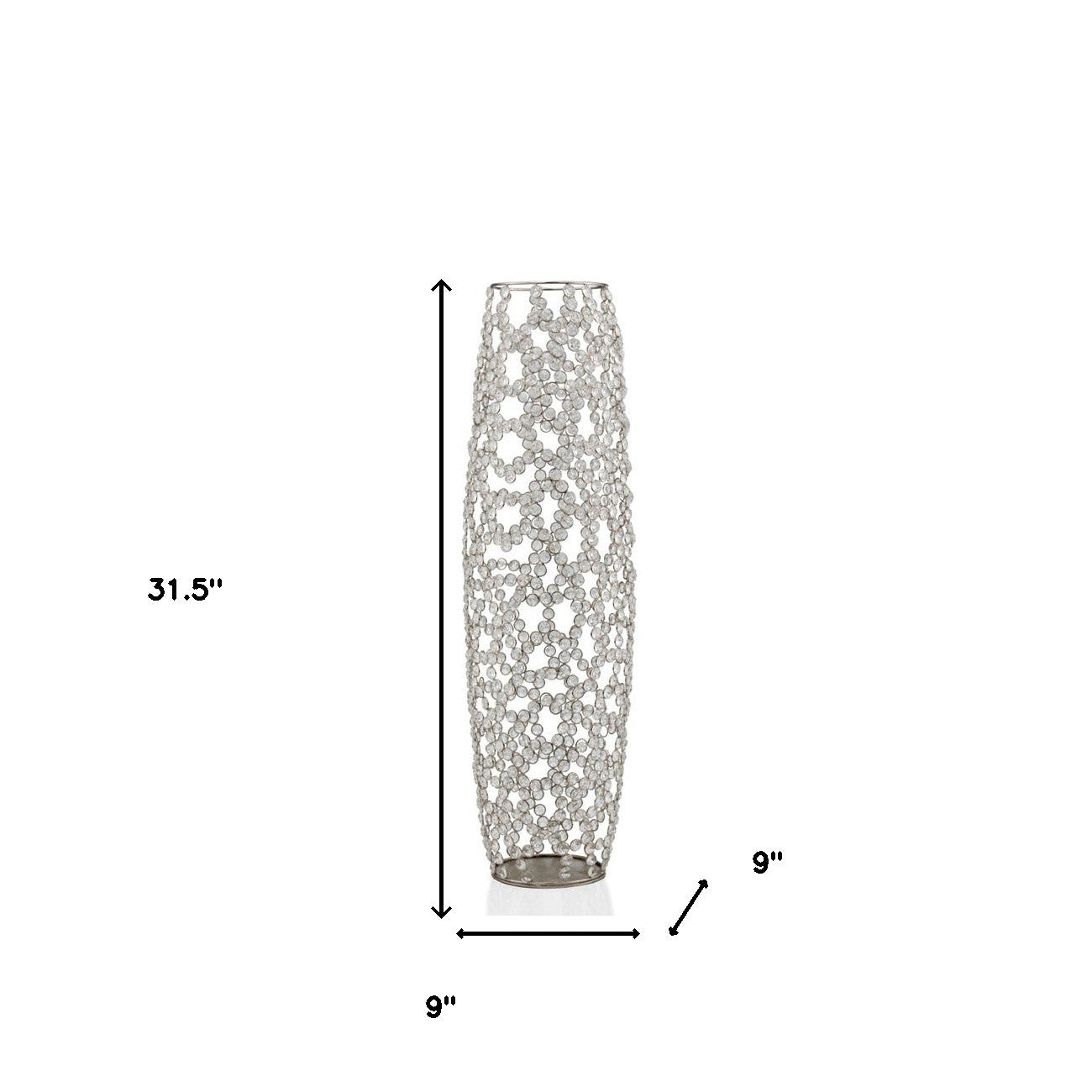 31.5" Bling Faux Crystal Abstract Twigs Barrel Floor Vase