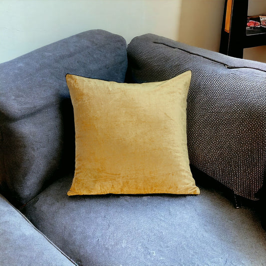 22 X 22 Yellow Zippered Cotton Blend Throw Pillow