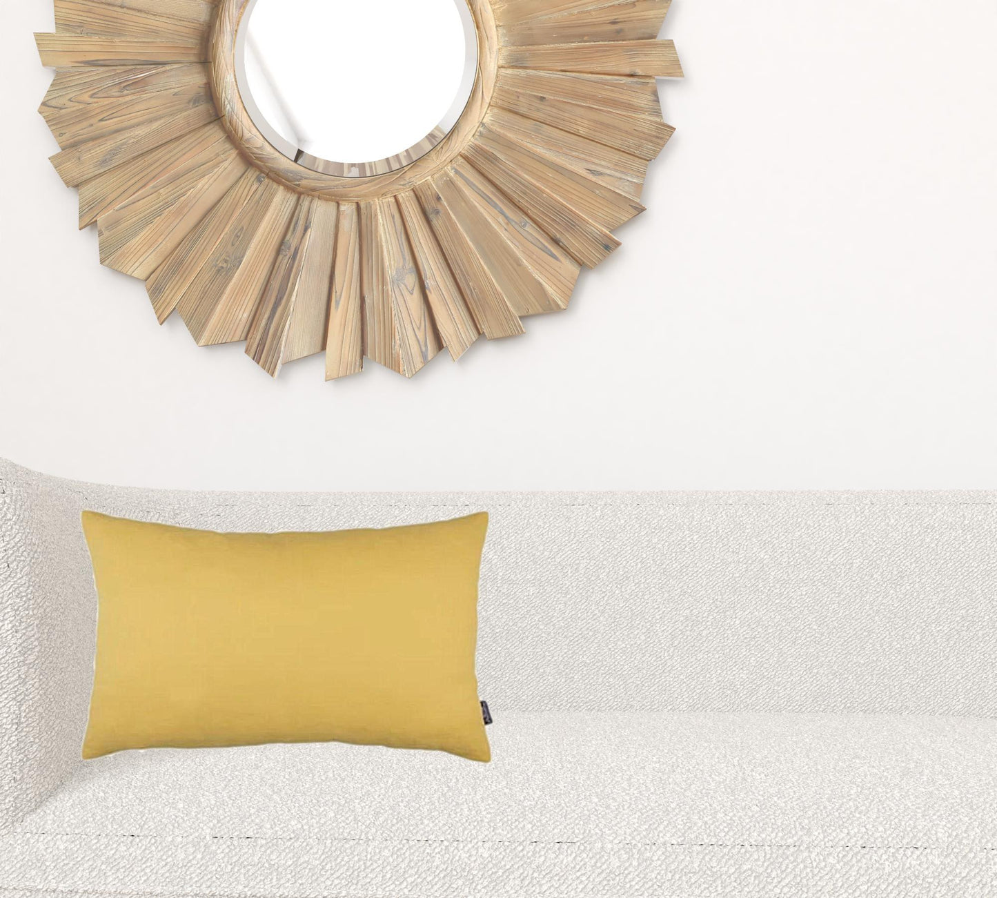 Set Of Two 12" X 20" Yellow Zippered Polyester Lumbar Pillow Covers