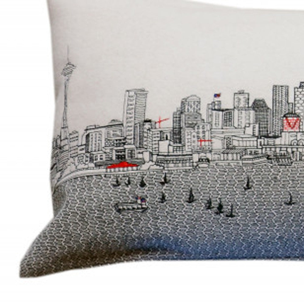 14" X 46" Cream Wool Zippered Pillow