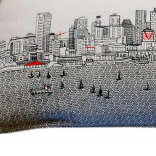 14" X 46" Cream Wool Zippered Pillow