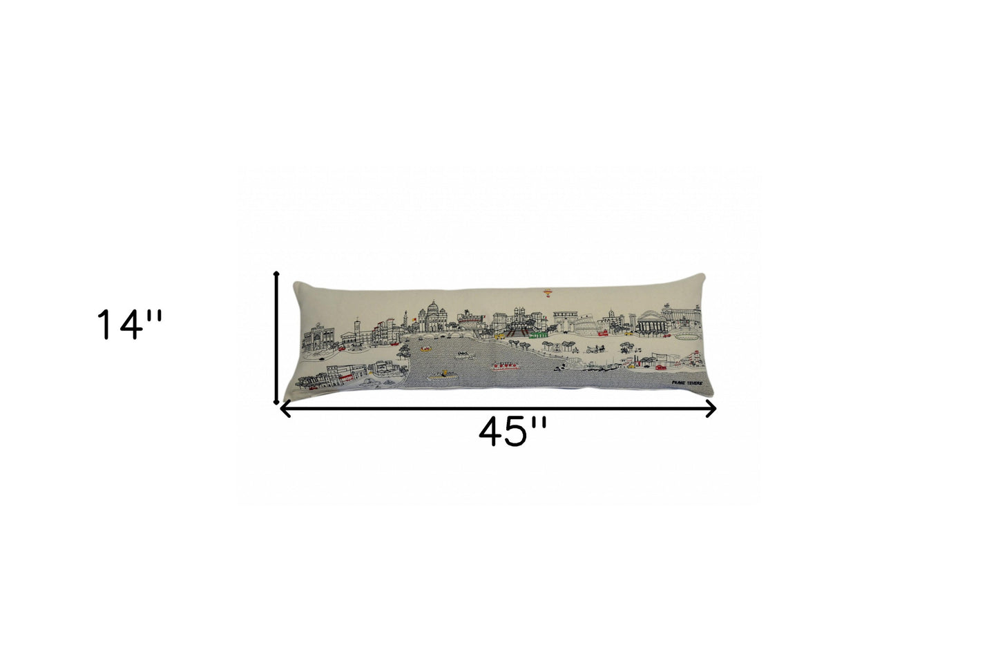 14" X 46" Cream Wool Zippered Pillow