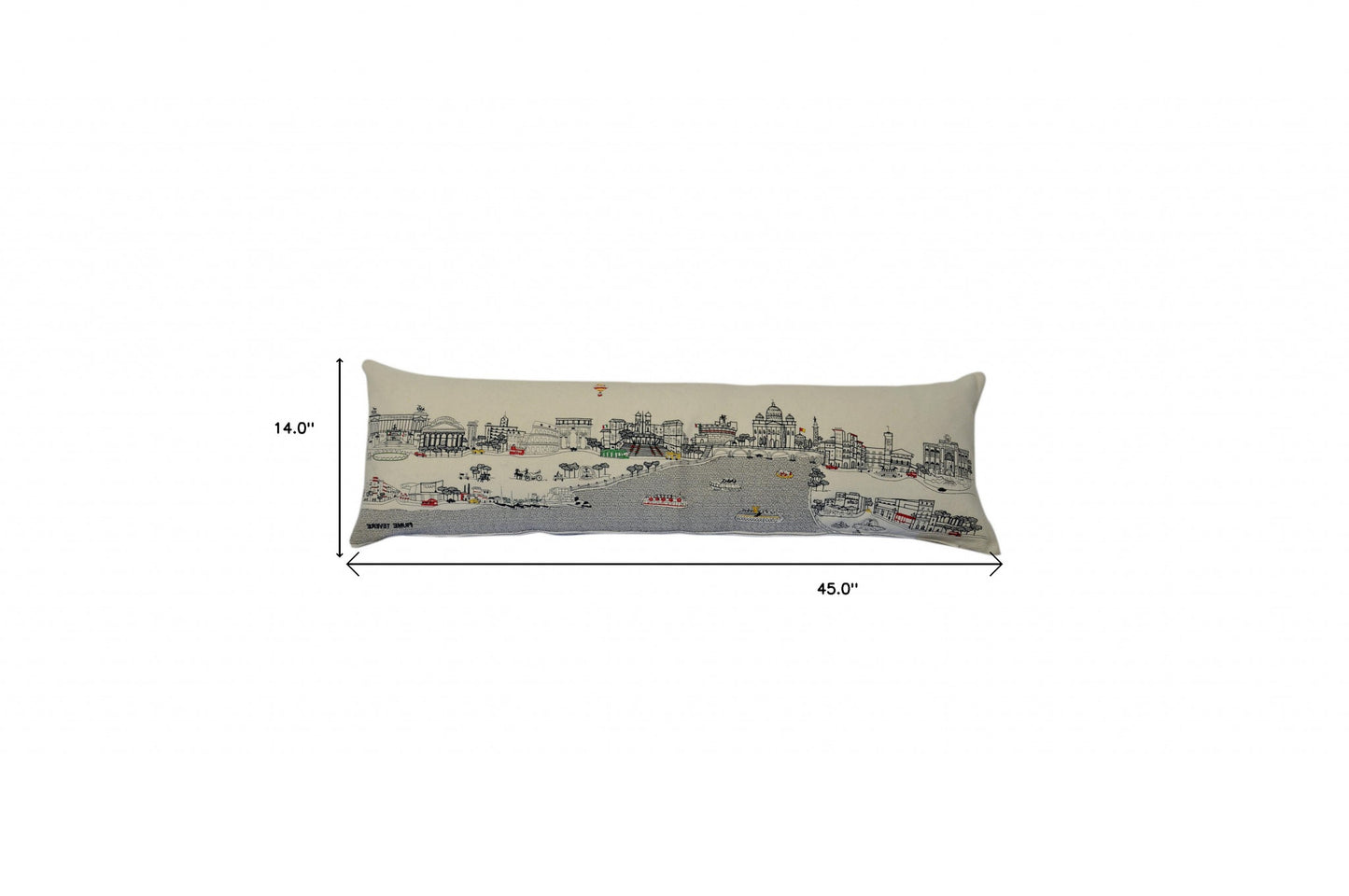 14" X 46" Cream Wool Zippered Pillow