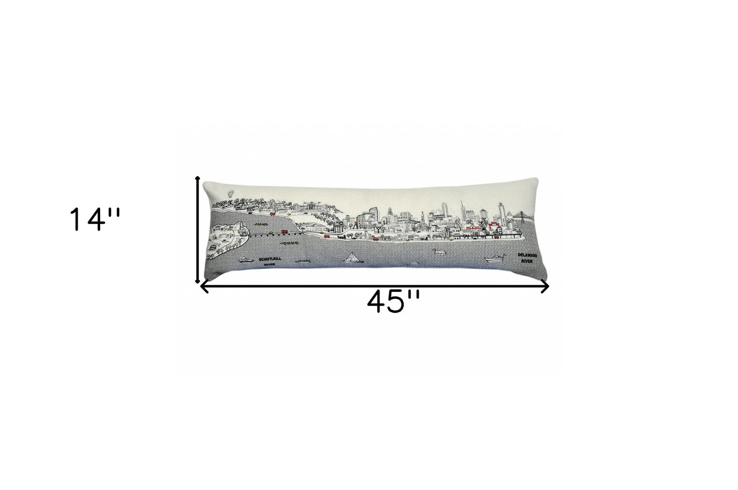 14" X 46" Cream Wool Zippered Pillow