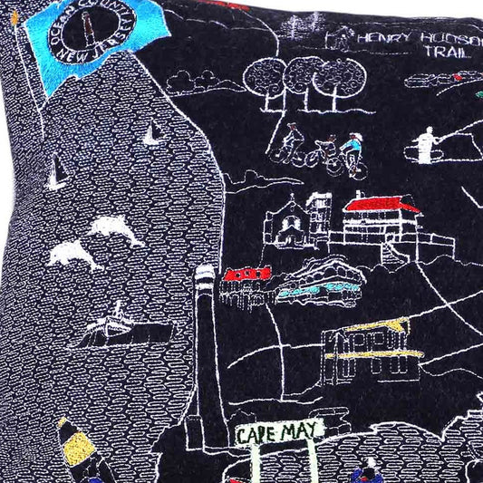 14" X 25" Black Gray and White Wool Zippered Pillow