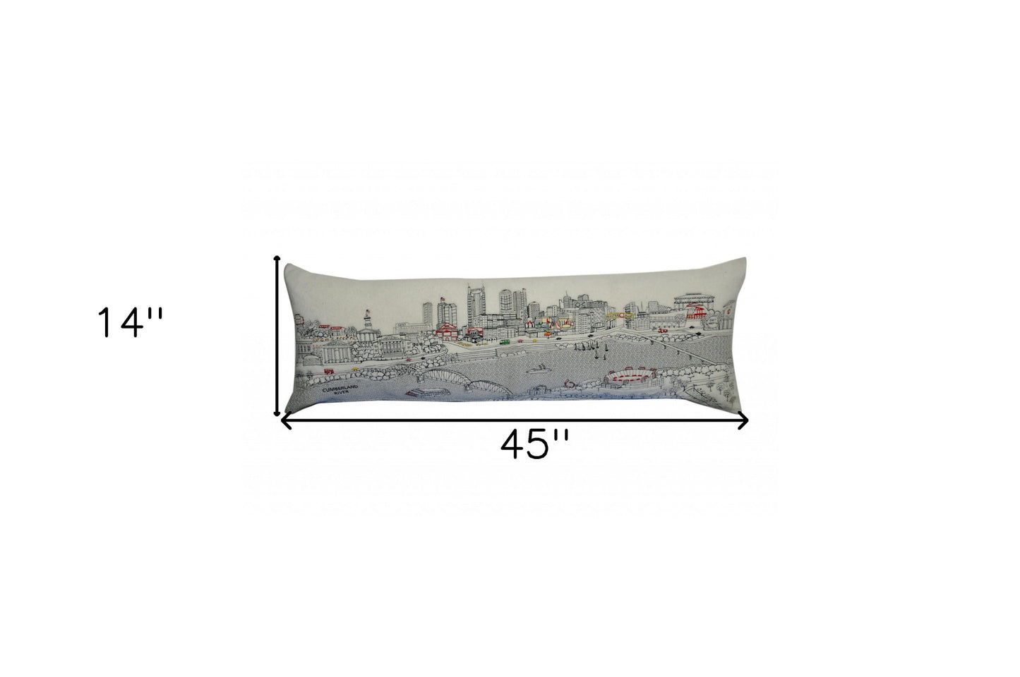 14" X 46" Cream Wool Zippered Pillow