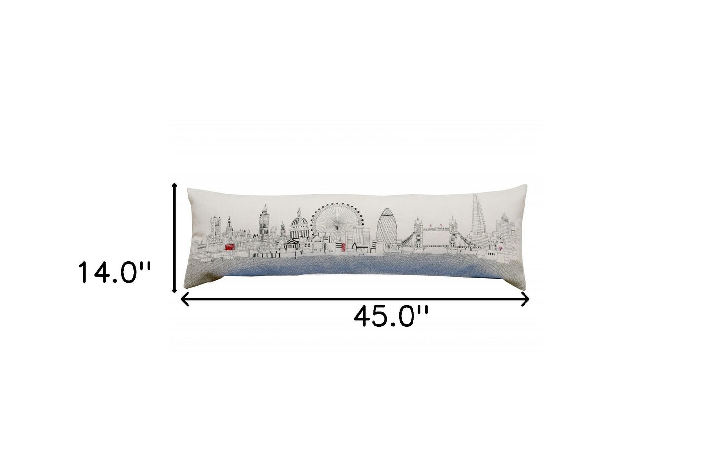 14" X 46" Cream Wool Zippered Pillow