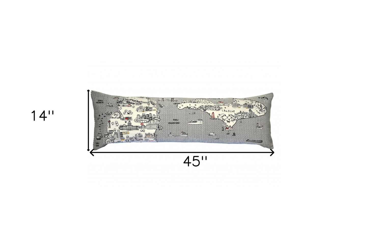 14" X 46" Cream Wool Zippered Pillow