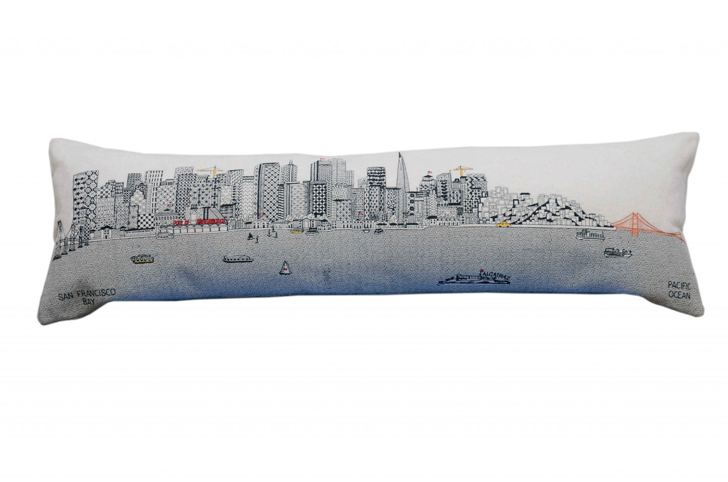 14" X 46" Cream Wool Zippered Pillow