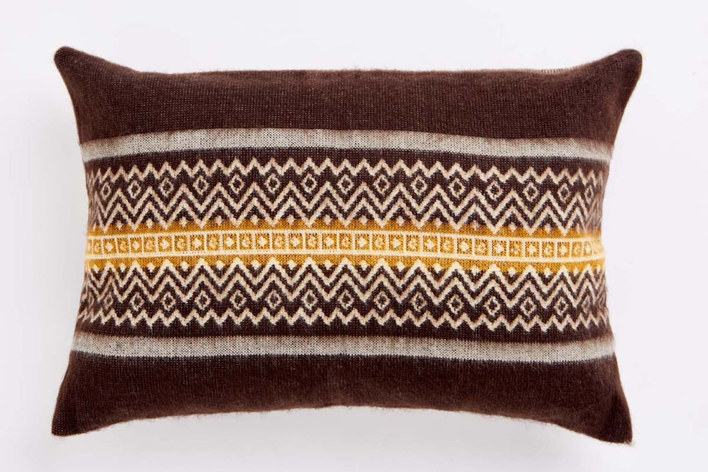 20" X 14" Brown And White Bear Zippered Acrylic Lumbar Pillow Cover