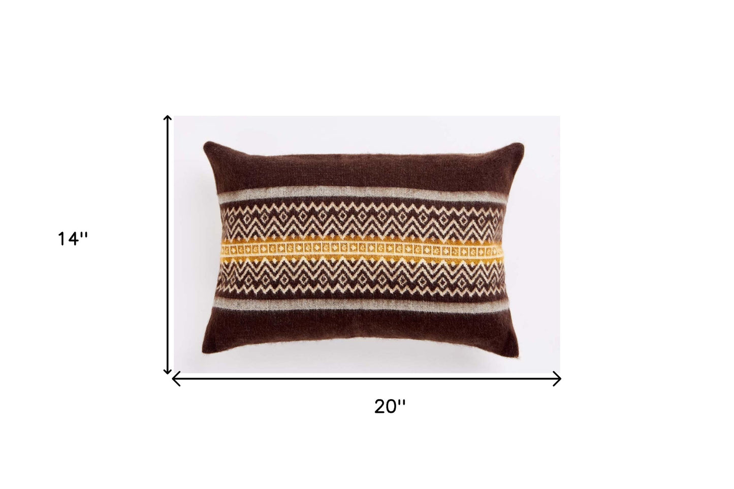 20" X 14" Brown And White Bear Zippered Acrylic Lumbar Pillow Cover