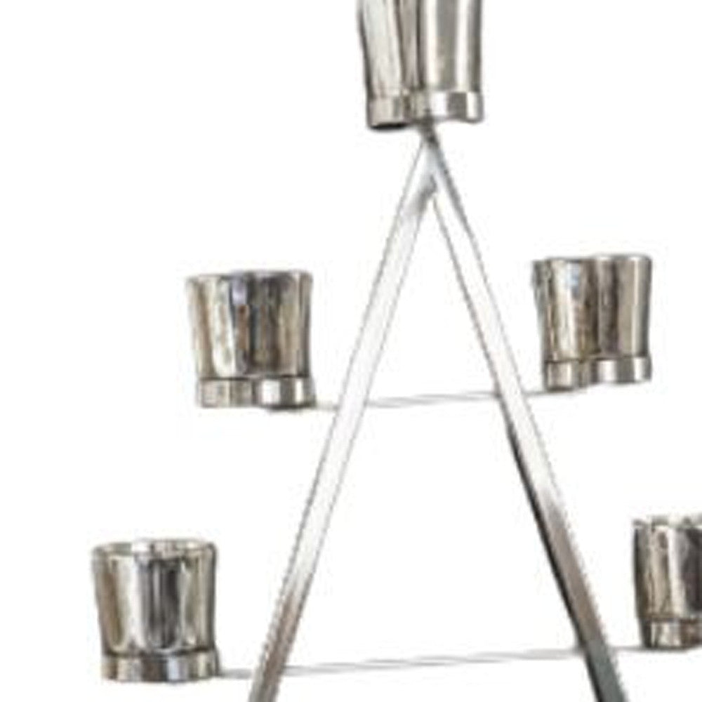 26" Stainless Steel Christmas Tree Tea Light Candle Holder
