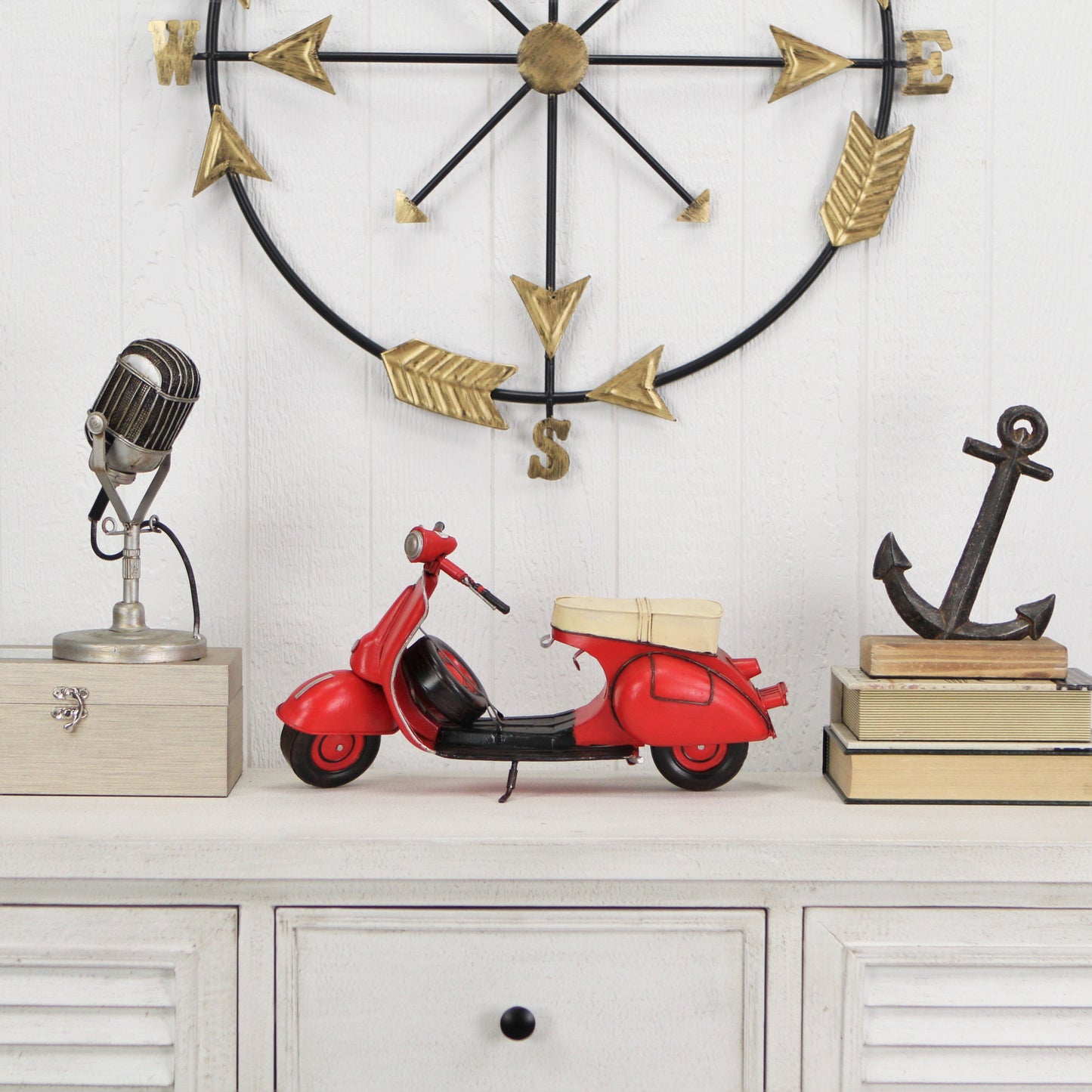9" Red and Black Metal Hand Painted Model Motorcycle