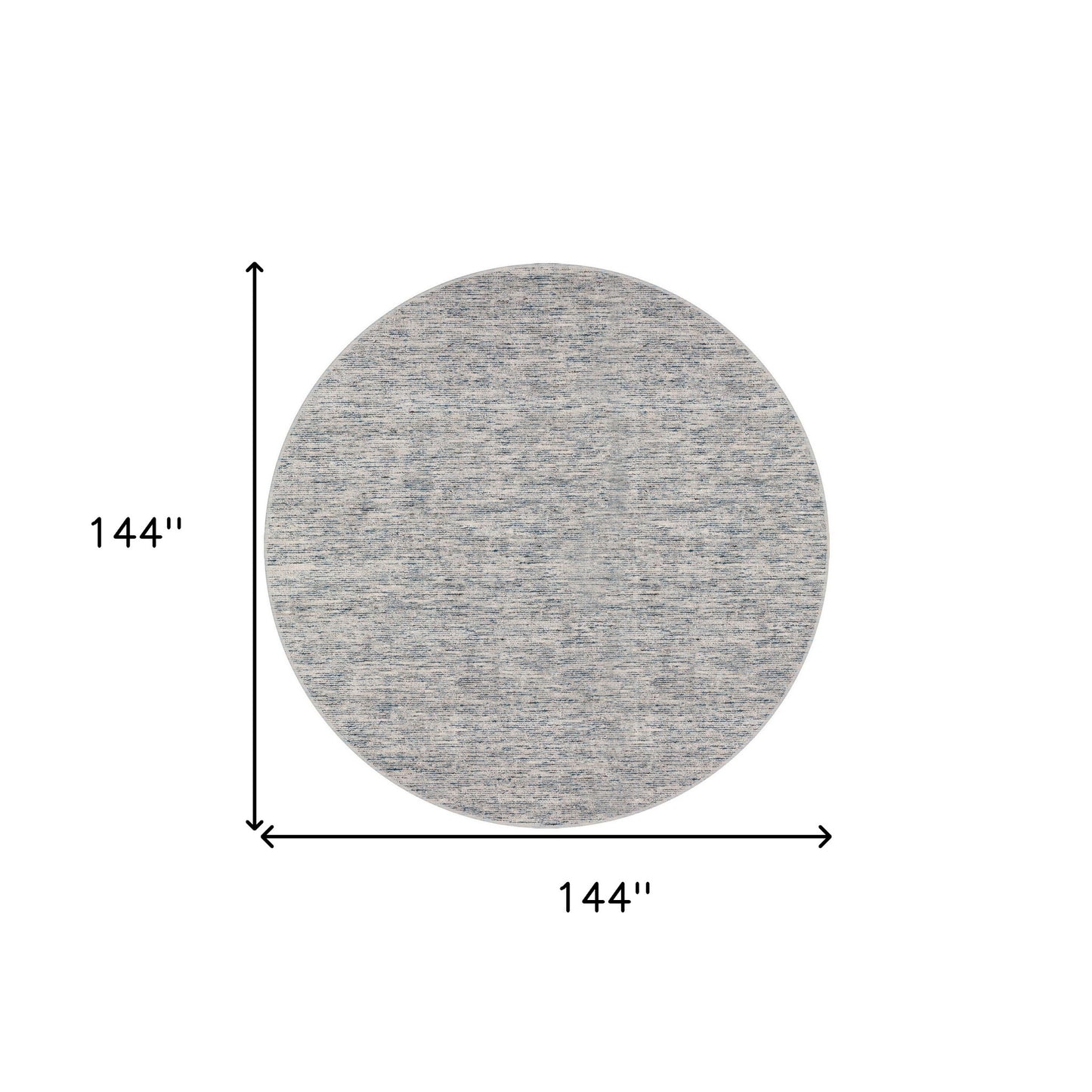12' Round Blue Round Wool Hand Loomed Handmade Area Rug