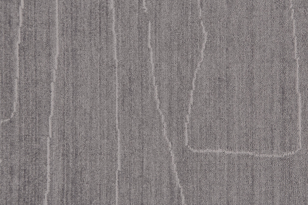 10' X 13' Gray And Ivory Abstract Hand Woven Area Rug