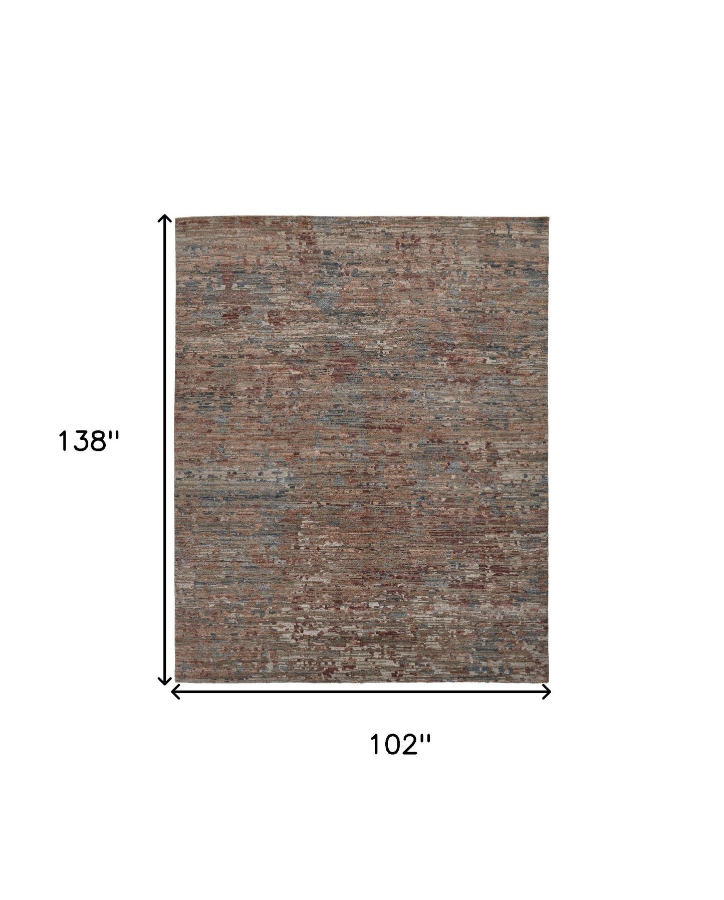 9' X 12' Red And Blue Wool Abstract Hand Knotted Area Rug
