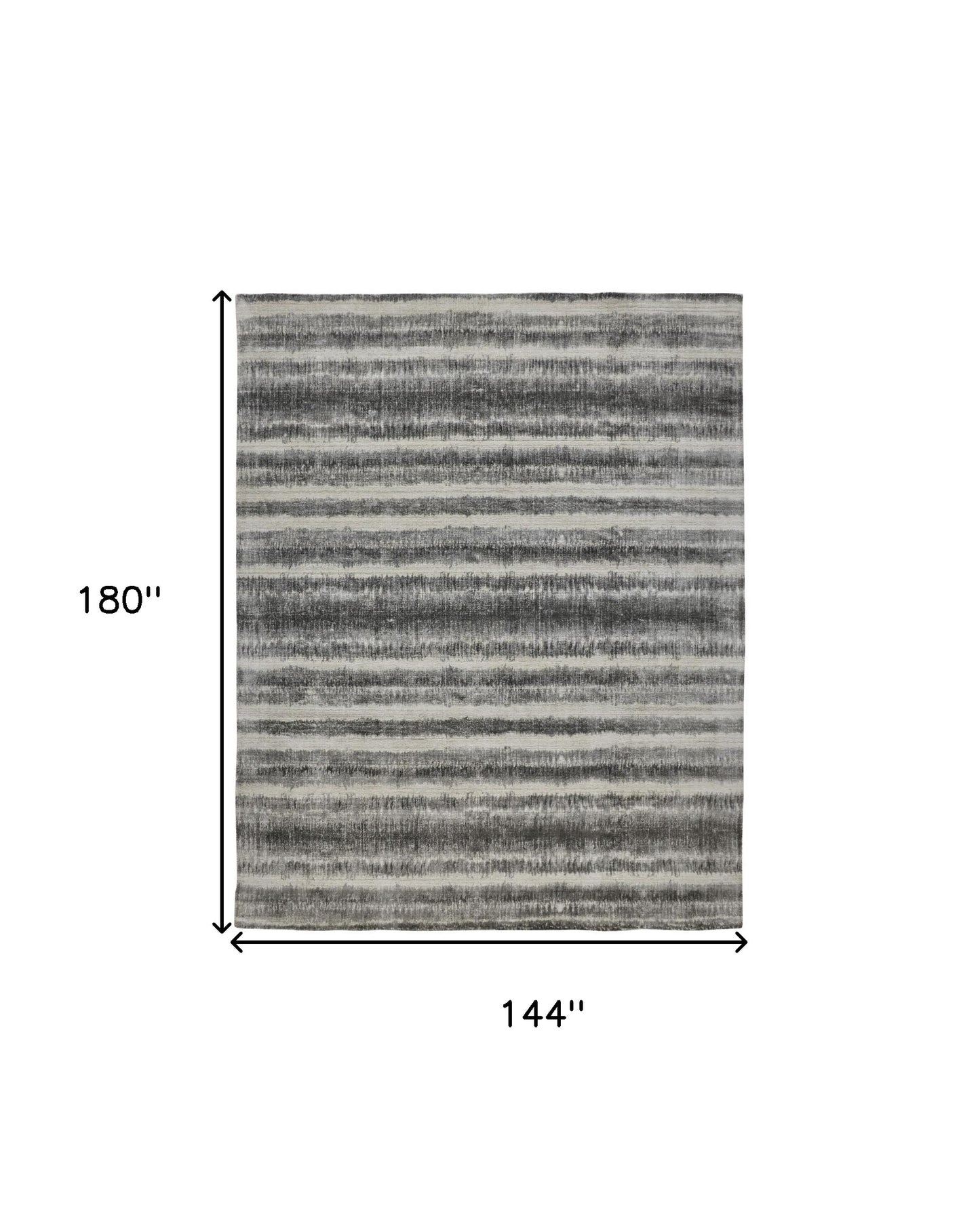 12' X 15' Gray Ivory And Black Abstract Hand Woven Area Rug