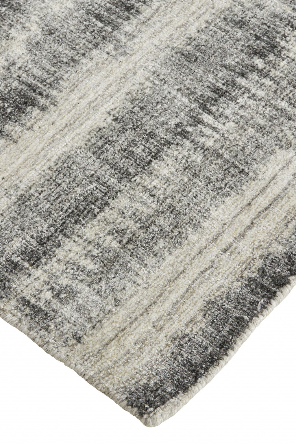 12' X 15' Gray Ivory And Black Abstract Hand Woven Area Rug