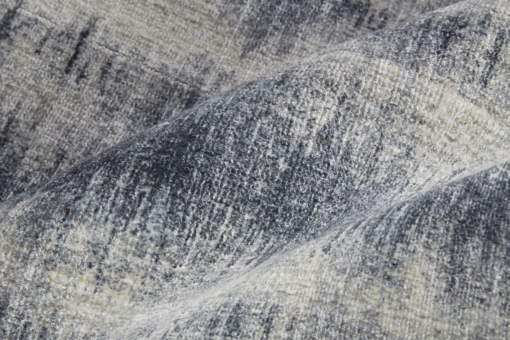 12' X 15' Ivory And Blue Abstract Hand Woven Area Rug
