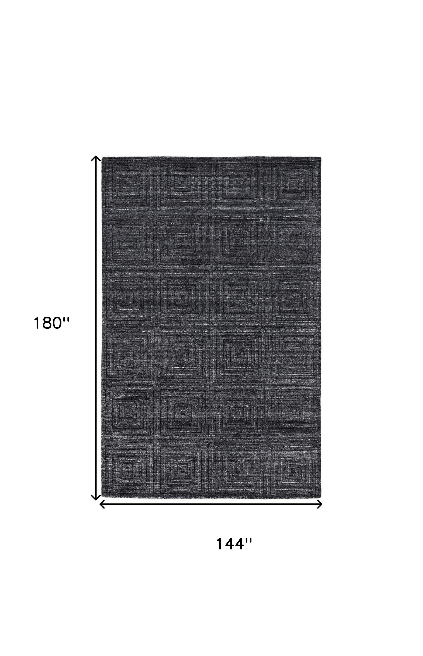 12' X 15' Gray And Black Striped Hand Woven Area Rug