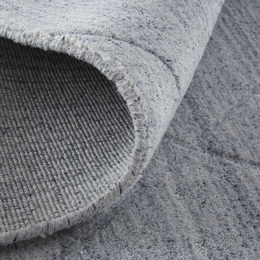 10' X 14' Gray And Silver Striped Hand Woven Area Rug