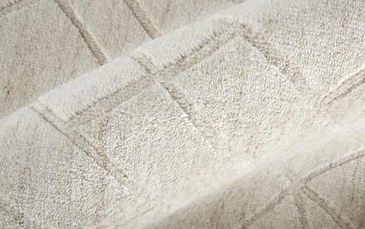 12' X 15' Ivory And Gray Striped Hand Woven Area Rug