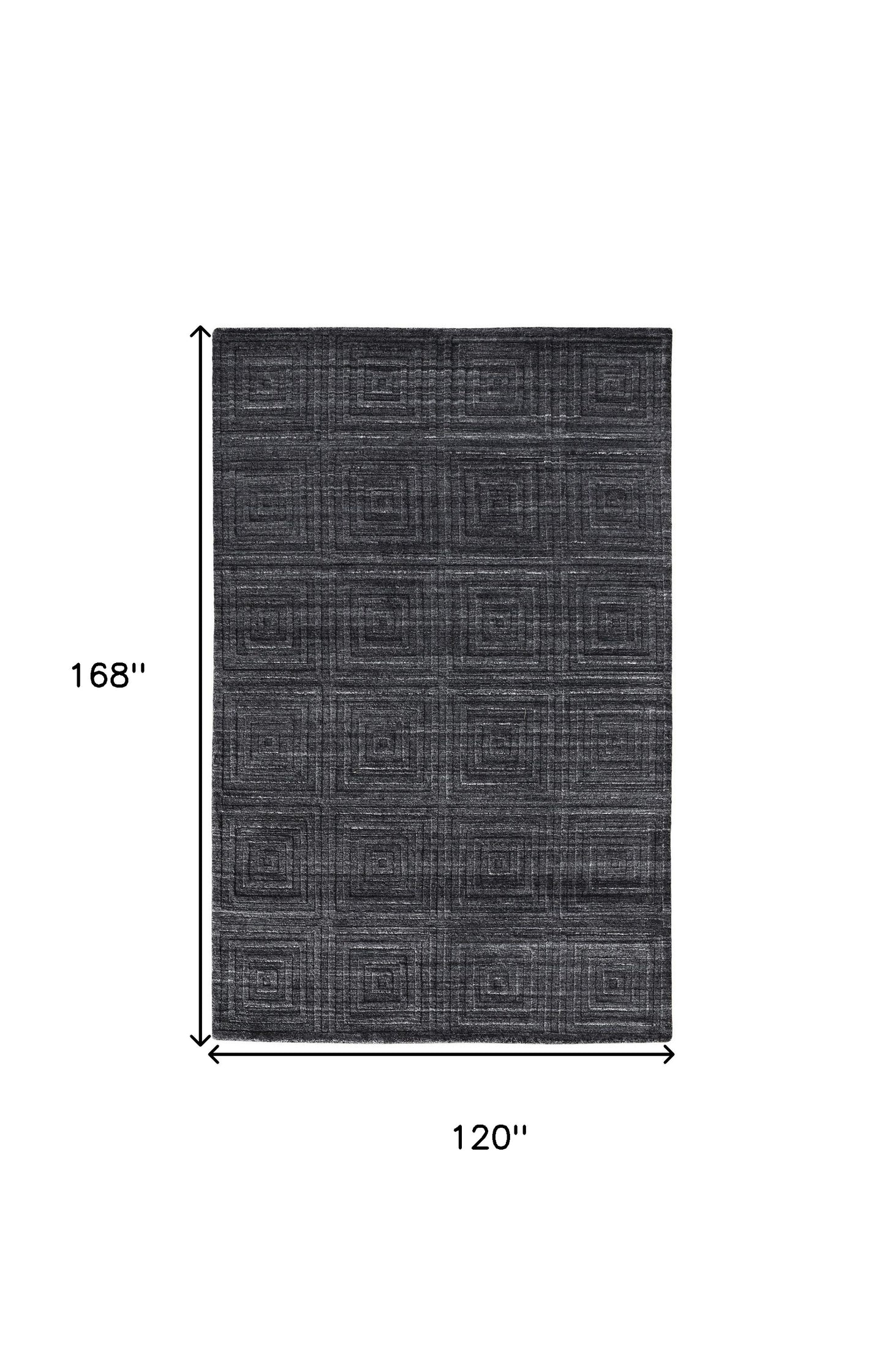 10' X 14' Gray And Black Striped Hand Woven Area Rug