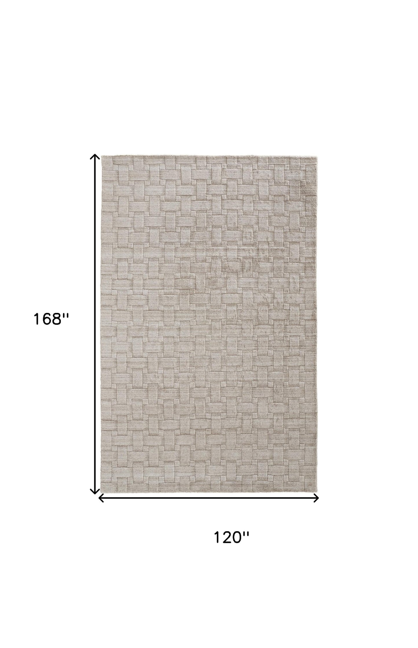 10' X 14' Ivory Striped Hand Woven Area Rug