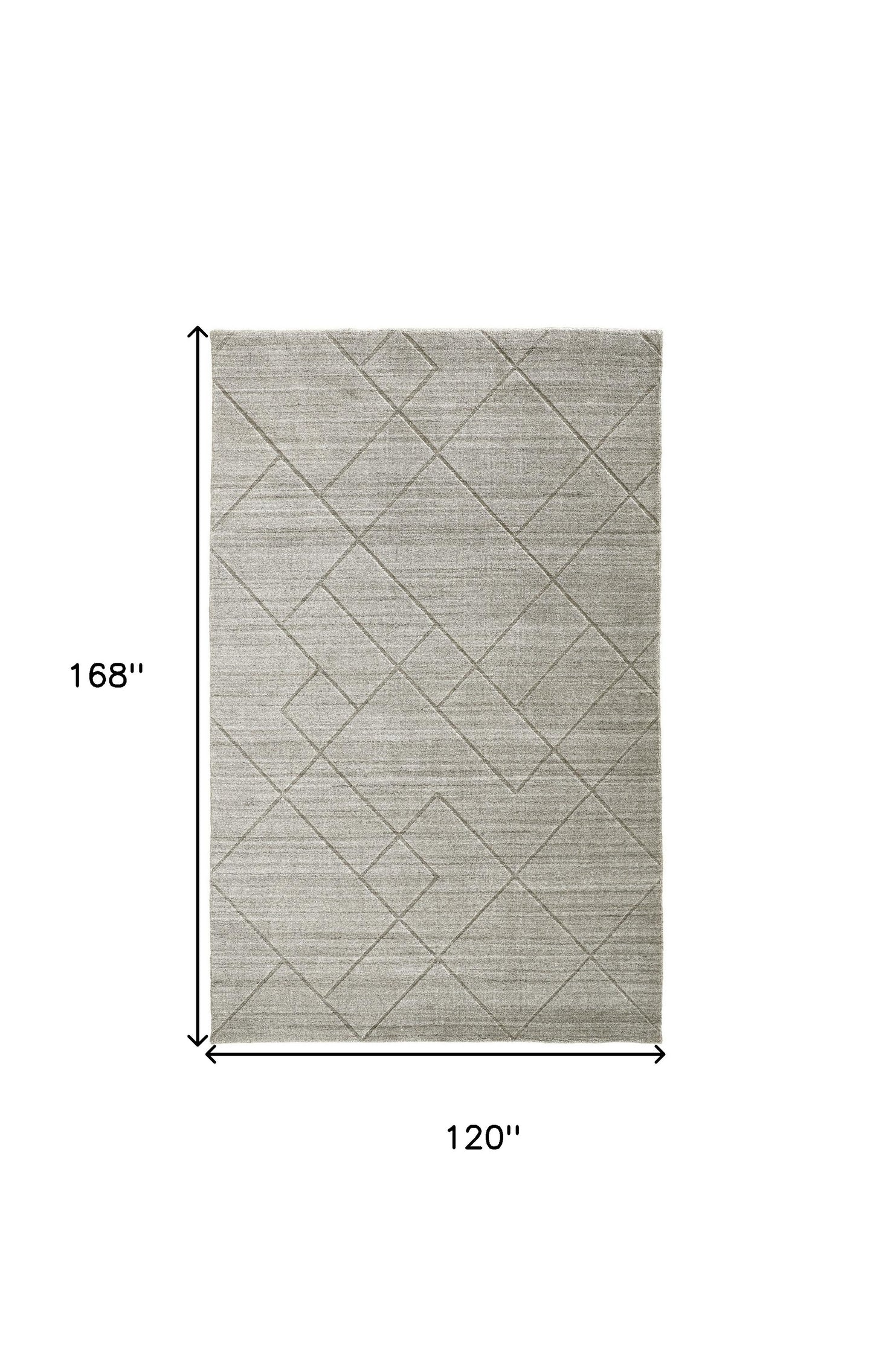 10' X 14' Ivory And Silver Striped Hand Woven Area Rug