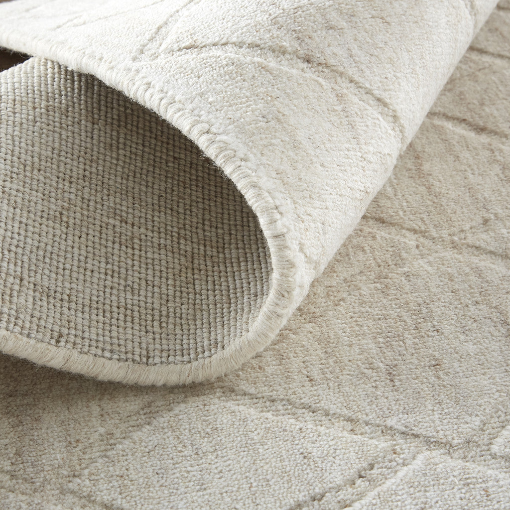 10' X 14' Ivory And Gray Striped Hand Woven Area Rug