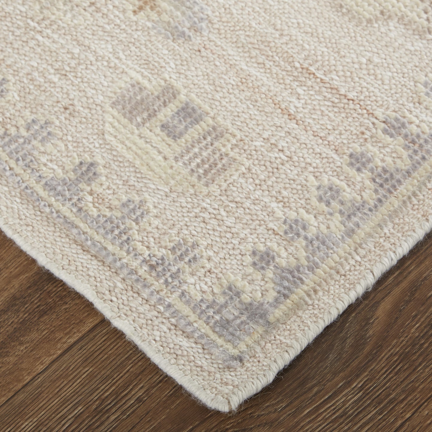 12' X 15' Tan And Brown Floral Hand Knotted Stain Resistant Area Rug