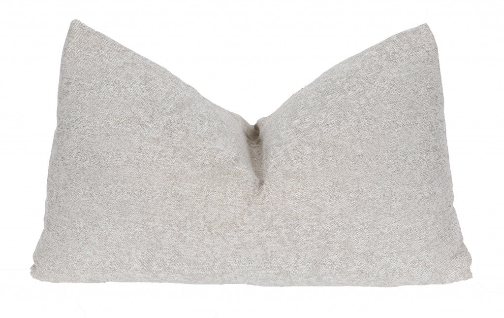 13" X 21" Gray Polyester Zippered Pillow