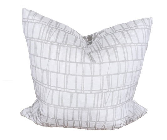 20" X 20" Gray and White Geometric Polyester Zippered Pillow