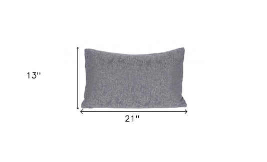 13" X 21" Gray Polyester Zippered Pillow