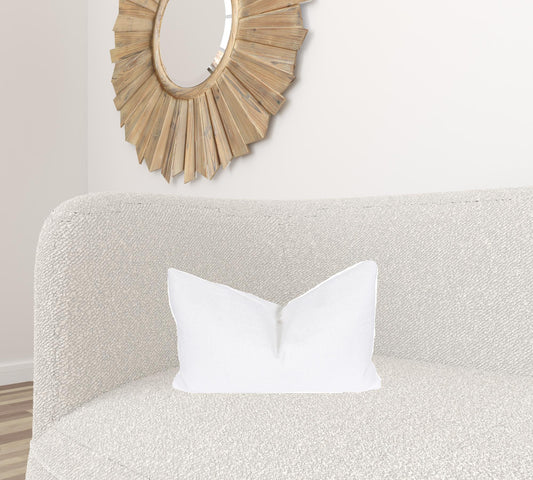 13" X 21" White Polyester Zippered Pillow