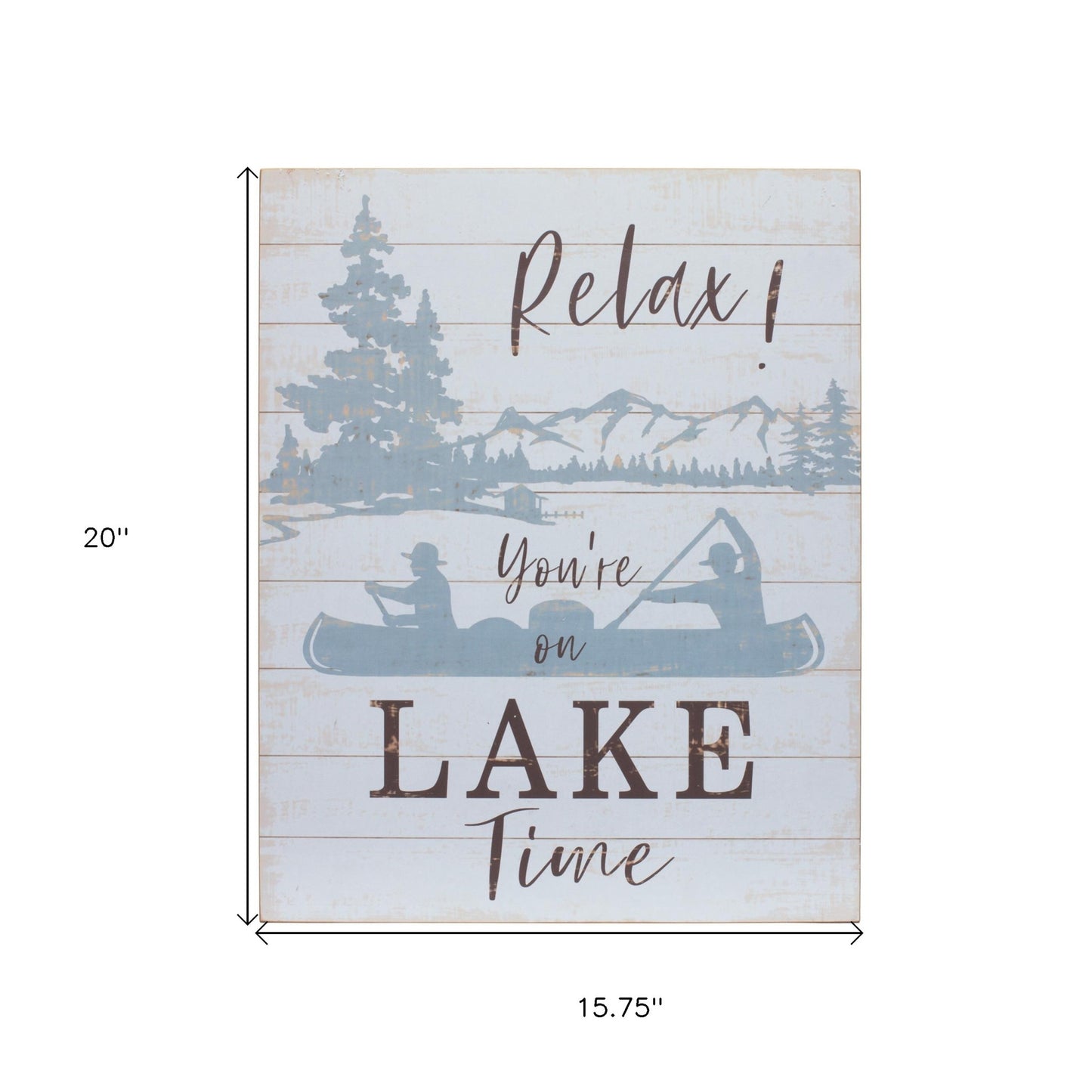 Set Of Two White Solid Wood Lake Wall Decor